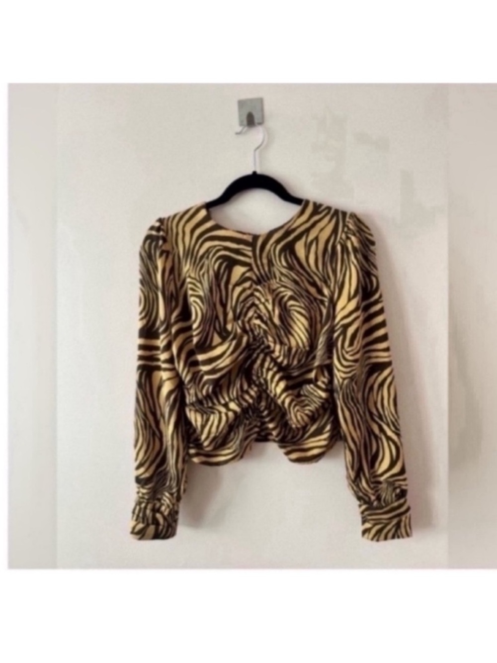 Milk & Honey Animal Print Cropped Blouse size M